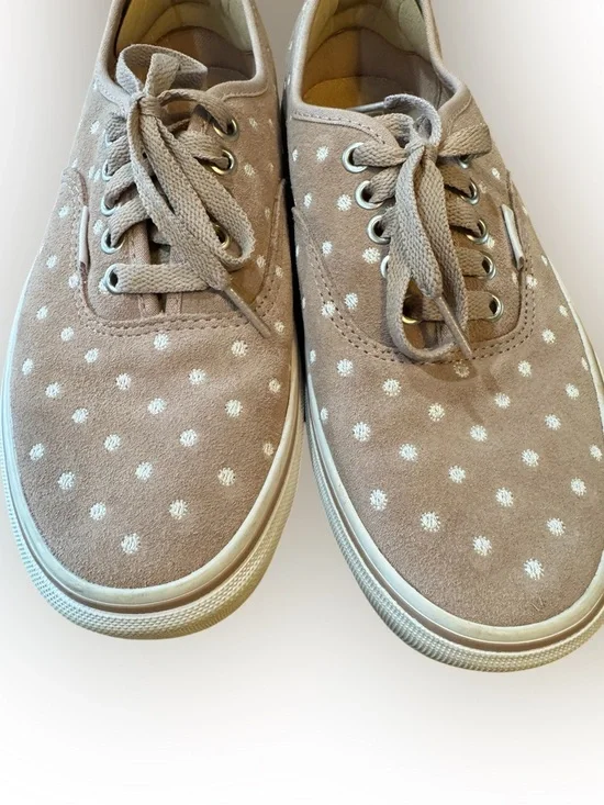 Vans Authentic Platform 2.0 Suede Polka Dot Sneakers - Light Pink & White Size 8 - Picture 8 of 14
